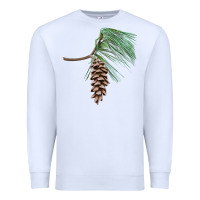 White white pine cone Premium Sweatshirt - LillyAllenDesigns