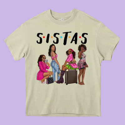 Sista Sisters Afro Black Women Heavy Core Tee Designed By Nancycooperartshop