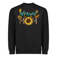 Black Blessed mom sunflower butterfly mother's day Heavyweight Sweatshirt - HowdyJamesFarm