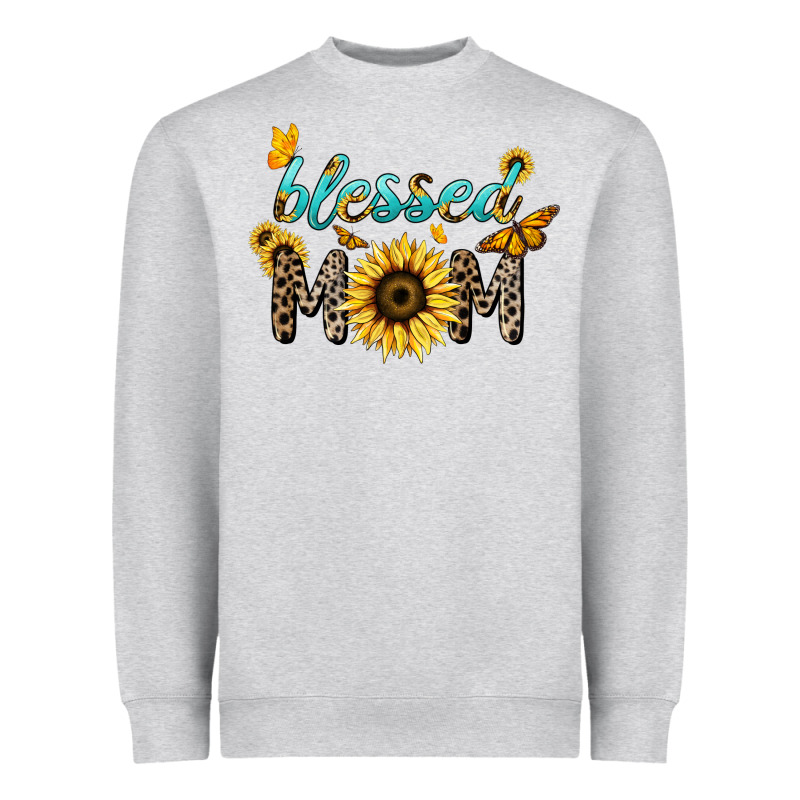 Blessed Mom Sunflower Butterfly Mother's Day Heavyweight Sweatshirt by HowdyJamesFarm | Teevron