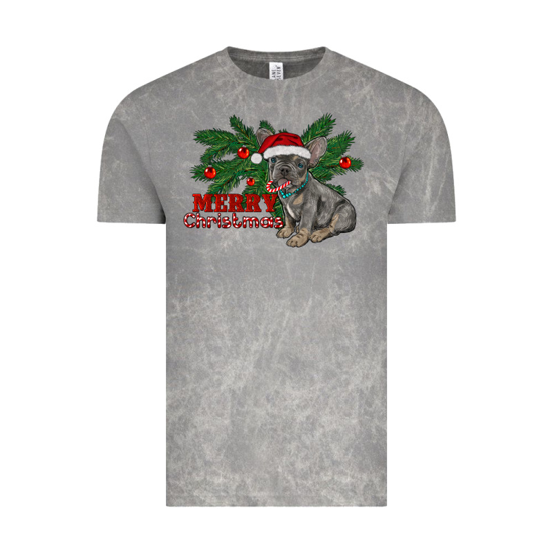 Merry Christmas French Bulldog Vintage Tee by RanaPortraitStore | Teevron