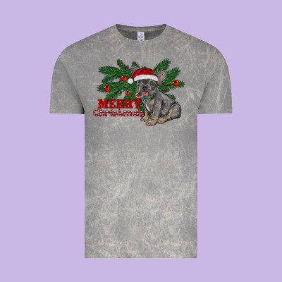 Merry Christmas French Bulldog Vintage Tee Designed By Ranaportraitstore
