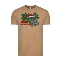 Vintage Coffee merry christmas french bulldog Vintage Tee - RanaPortraitStore