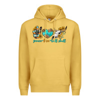 Antique Gold peace love bull skull bbs Premium Hoodie - BundleAndBundleShop