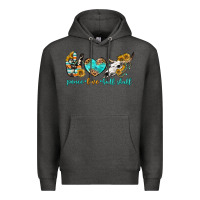 Charcoal Heather peace love bull skull bbs Premium Hoodie - BundleAndBundleShop