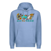 Colony Blue peace love bull skull bbs Premium Hoodie - BundleAndBundleShop