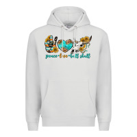 Dove Grey peace love bull skull bbs Premium Hoodie - BundleAndBundleShop