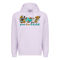 Lilac peace love bull skull bbs Premium Hoodie - BundleAndBundleShop