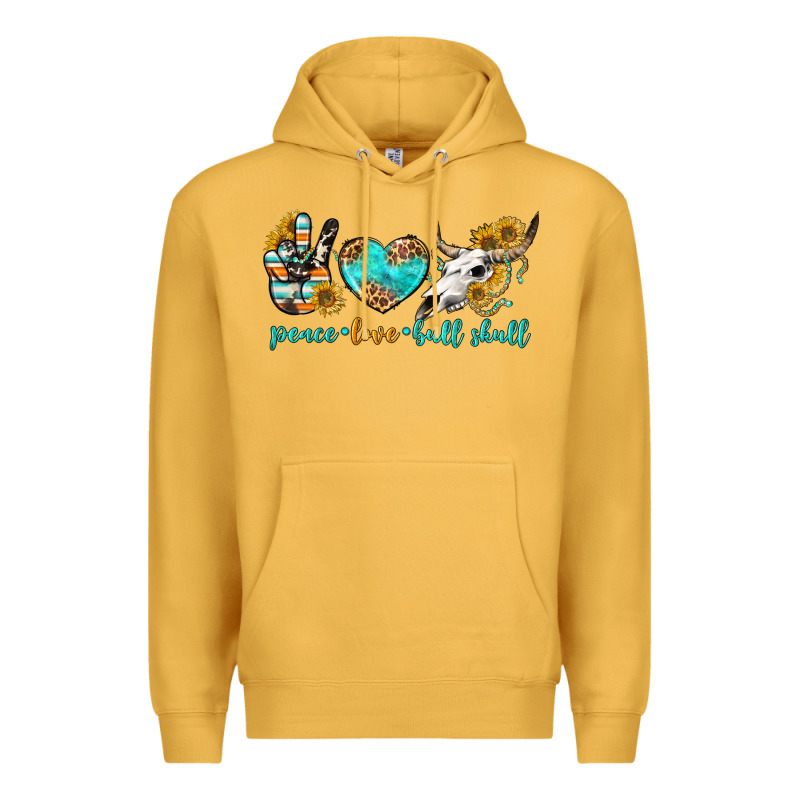 Peace Love Bull Skull Bbs Premium Hoodie by BundleAndBundleShop | Teevron
