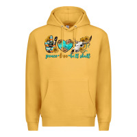 Mustard peace love bull skull bbs Premium Hoodie - BundleAndBundleShop