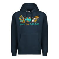 Navy peace love bull skull bbs Premium Hoodie - BundleAndBundleShop