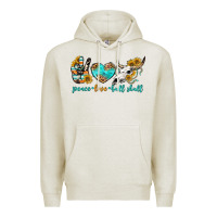 Oatmeal Heather peace love bull skull bbs Premium Hoodie - BundleAndBundleShop
