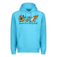 Ocean Blue peace love bull skull bbs Premium Hoodie - BundleAndBundleShop