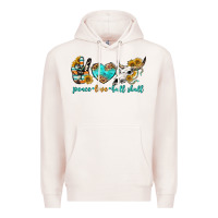 Pale Pink peace love bull skull bbs Premium Hoodie - BundleAndBundleShop