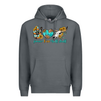 Rock peace love bull skull bbs Premium Hoodie - BundleAndBundleShop