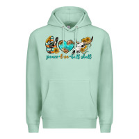 Seafoam peace love bull skull bbs Premium Hoodie - BundleAndBundleShop