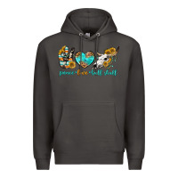 Smoke peace love bull skull bbs Premium Hoodie - BundleAndBundleShop