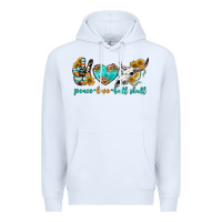 White peace love bull skull bbs Premium Hoodie - BundleAndBundleShop