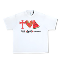 White Faith Love Watermelon Urban Heavy Tee - Bettercallsaul