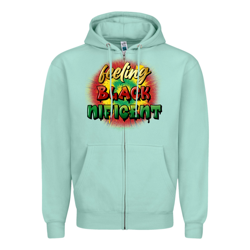 Feeling Blacknificent Zipper Hoodie by FaDigitalArtStudio | Teevron