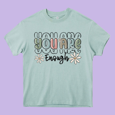 You Are Enough Heavy Core Tee Designed By Maliassmallbusiness