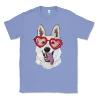 Colony Blue White shepherd with love glasses Classic Tee - RanaPortraitStore