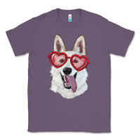 Lavender White shepherd with love glasses Classic Tee - RanaPortraitStore