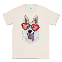 Natural White shepherd with love glasses Classic Tee - RanaPortraitStore