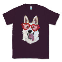 Plum White shepherd with love glasses Classic Tee - RanaPortraitStore