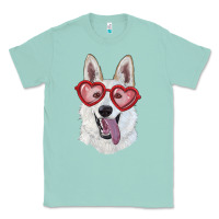 Seafoam White shepherd with love glasses Classic Tee - RanaPortraitStore