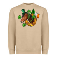 Mushroom Horse with horseshoe St. Patrick's Heavyweight Sweatshirt - CowGirlArtShop