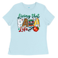 Baby Blue living that para life Ladies Tee - NancyCooperArtShop