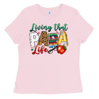 Bubblegum Pink living that para life Ladies Tee - NancyCooperArtShop