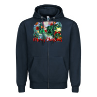 Navy merry christmas santa polar express Zipper Hoodie - FaDigitalArtStudio