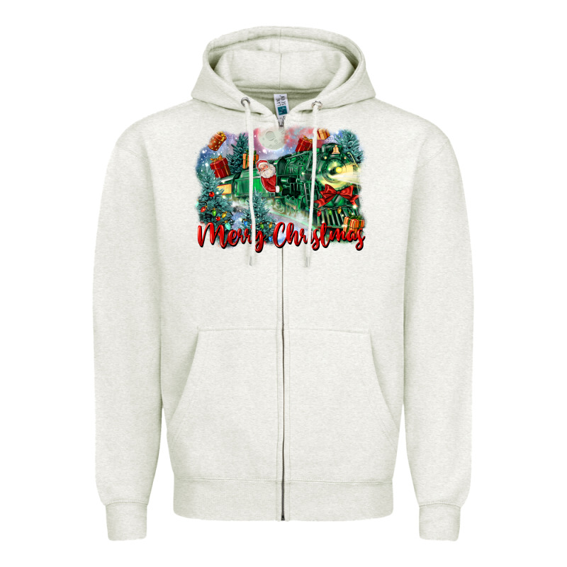 Merry Christmas Santa Polar Express Zipper Hoodie by FaDigitalArtStudio | Teevron