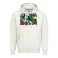 Oatmeal Heather merry christmas santa polar express Zipper Hoodie - FaDigitalArtStudio