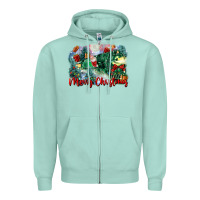 Seafoam merry christmas santa polar express Zipper Hoodie - FaDigitalArtStudio