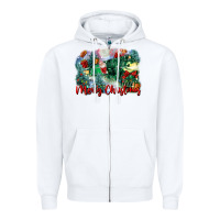 White merry christmas santa polar express Zipper Hoodie - FaDigitalArtStudio