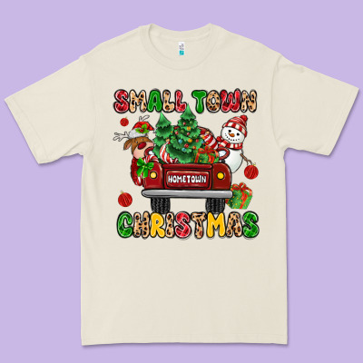 Christmas Santa And Reindeer Truck Premium Tee Designed By Maliassmallbusiness
