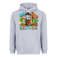 Heather Grey Hop Into Easter Bunny Western Heavyweight Hoodie - CowhideDigitalArt