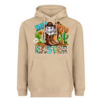 Mushroom Hop Into Easter Bunny Western Heavyweight Hoodie - CowhideDigitalArt