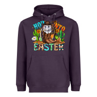 Plum Hop Into Easter Bunny Western Heavyweight Hoodie - CowhideDigitalArt