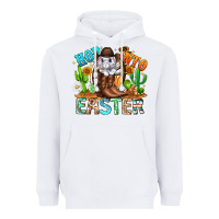 White Hop Into Easter Bunny Western Heavyweight Hoodie - CowhideDigitalArt