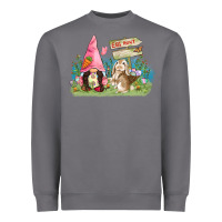 Storm Easter gnome and rabbit egg hunt  Easter Day Heavyweight Sweatshirt - CowGirlArtShop