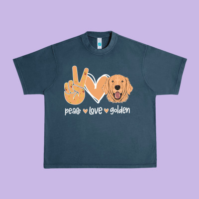 Peace Love Golden Urban Heavy Tee Designed By Bettercallsaul