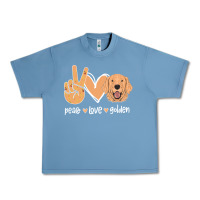 Pebble Blue Peace Love Golden Urban Heavy Tee - Bettercallsaul