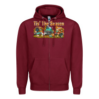 Burgundy thanksgiving tis' the season with trucks bbs Zipper Hoodie - BundleAndBundleShop