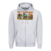 Heather Grey thanksgiving tis' the season with trucks bbs Zipper Hoodie - BundleAndBundleShop