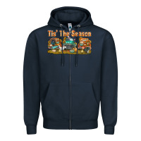 Navy thanksgiving tis' the season with trucks bbs Zipper Hoodie - BundleAndBundleShop