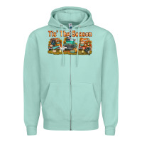 Seafoam thanksgiving tis' the season with trucks bbs Zipper Hoodie - BundleAndBundleShop